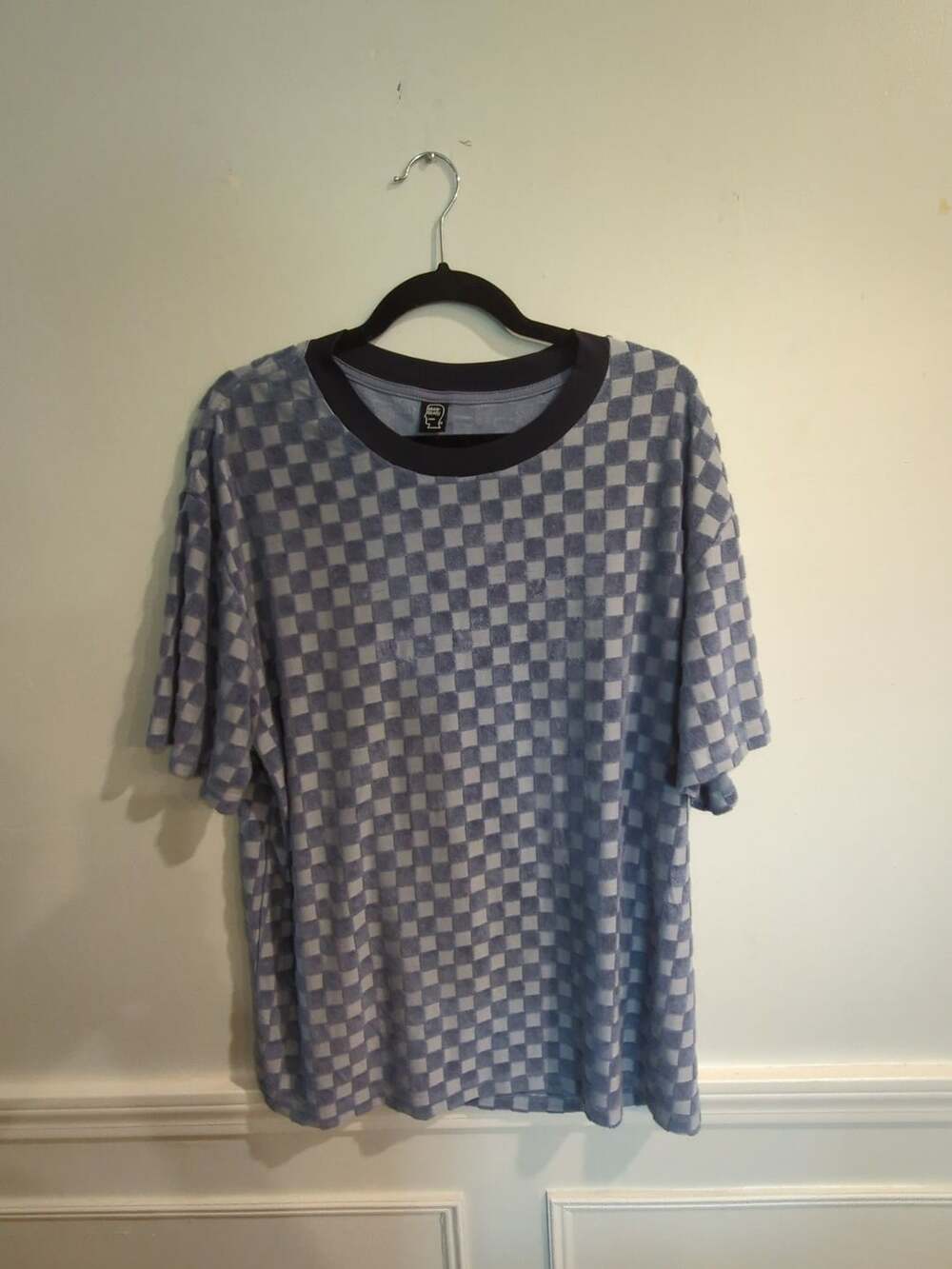 Brain Dead Blue Checkerboard Terry Short Sleeve T-Shirt